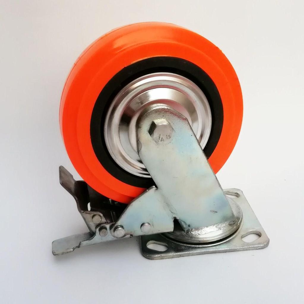 Heavy-Duty Yellow Polyurethane Swivel Caster Wheel with Anti-Winding Design for Industrial Use