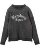 WEGO Graphic Pullover Knit Korean Size Black Vintage-Like Sweater, Logo, Streetwear, Casual, Fall/Winter, Gift, Men's, M,