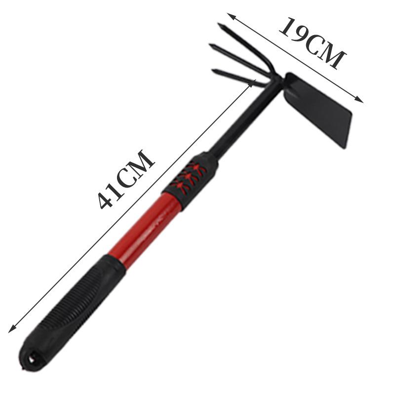 1PC Gardening Spade Five-tooth Plastic Handle Garden Hoe Rake Gardening Tool Set Kit With Extended Handle Garden Hand Tool Set