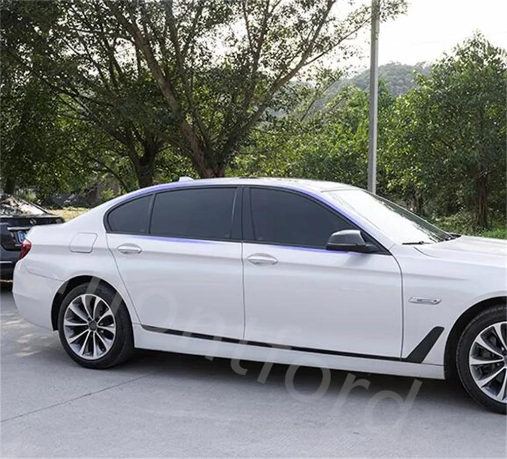 car styling Black Steel Window Molding Frame Strips Trim Cover For BMW 5 Series F10 2011-2017