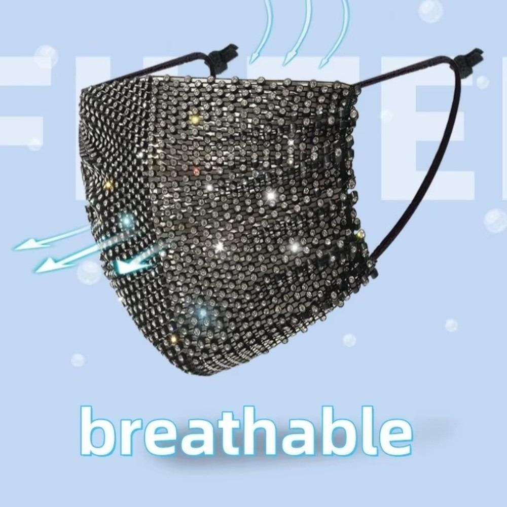 Sexy Face Covering Sparkling Rhinestone Nightclub Music Festival Party Costume Face Mask Women