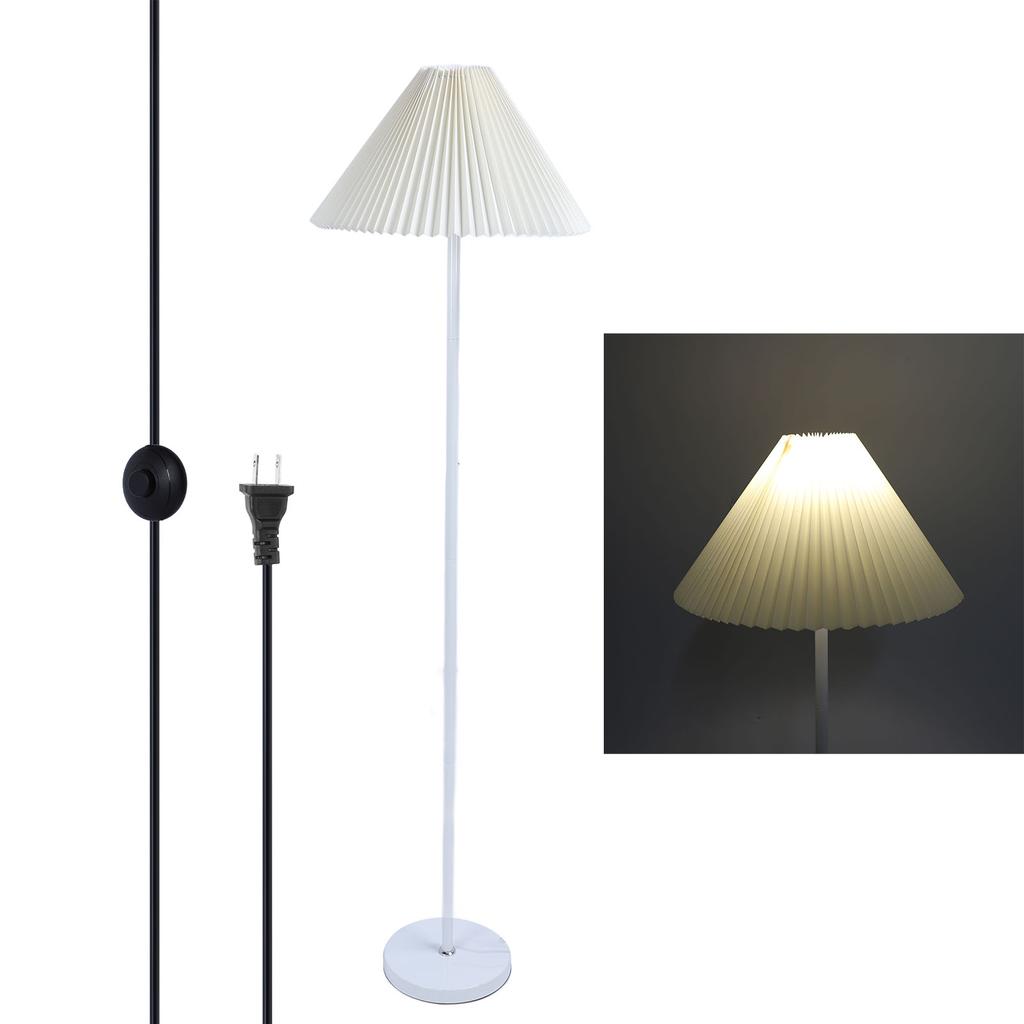Modern Floor Lamp Multipurpose Stylish Minimalist Fabric Round Lamp Shade Standing Lamp for Living R