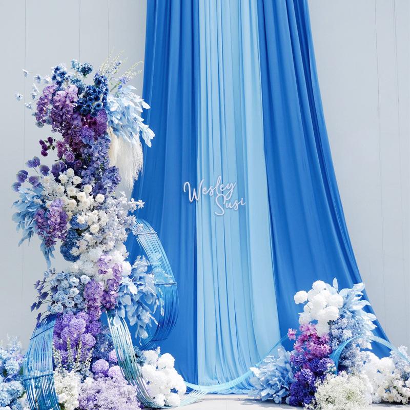 5/10M Milk Silk Stretch Fabric Wedding Arch Drapes Wedding Backdrop Curtain for Stage Banquet Birthday Party Sheer Drapery Decor
