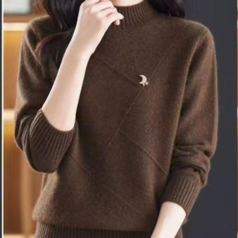 Elegant Women's High Neck Loose Sweater - 2025 Autumn/Winter Collection