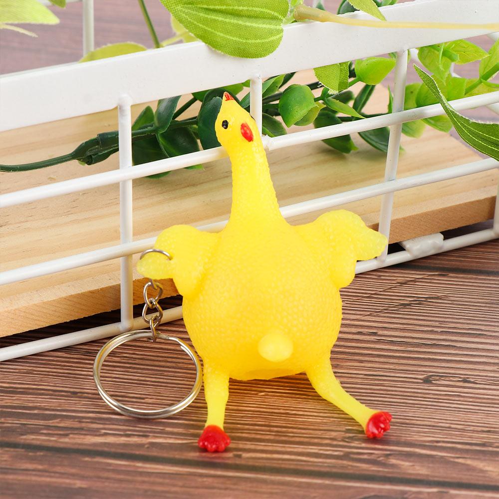 Squeeze Eggs Pranks Halloween Gift Tricky Hens Novelty Vent Toys Keychain Funny Chickens Lay Eggs