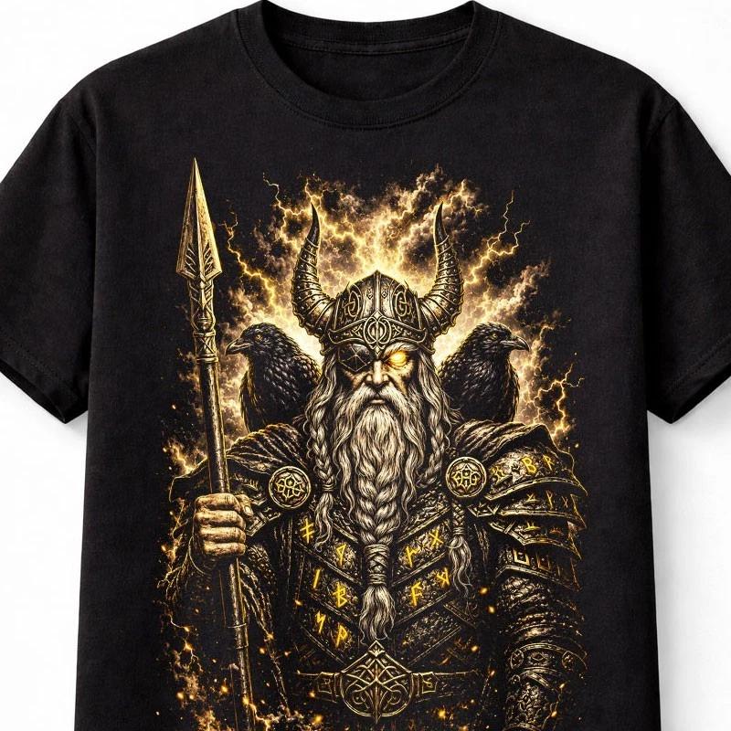 Viking Warrior Norse God Raven Rune Valhalla Graphic Unisex TShirt S