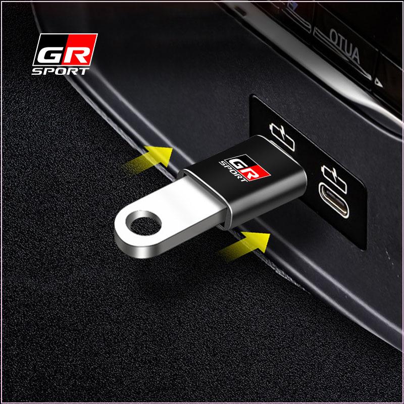 USB 3.0 To TypeC Adapter Mini Converter Phone Charging Cable Charger for Toyota TRD GR E150 E120 Land Cruiser 200 Chr Corolla Yaris Rav4