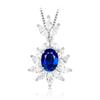Potiy Created Sapphire Pendant Aesthetic Necklace No Chain Sterling Silver for Women Daily Wedding Party Jewelry Luxury