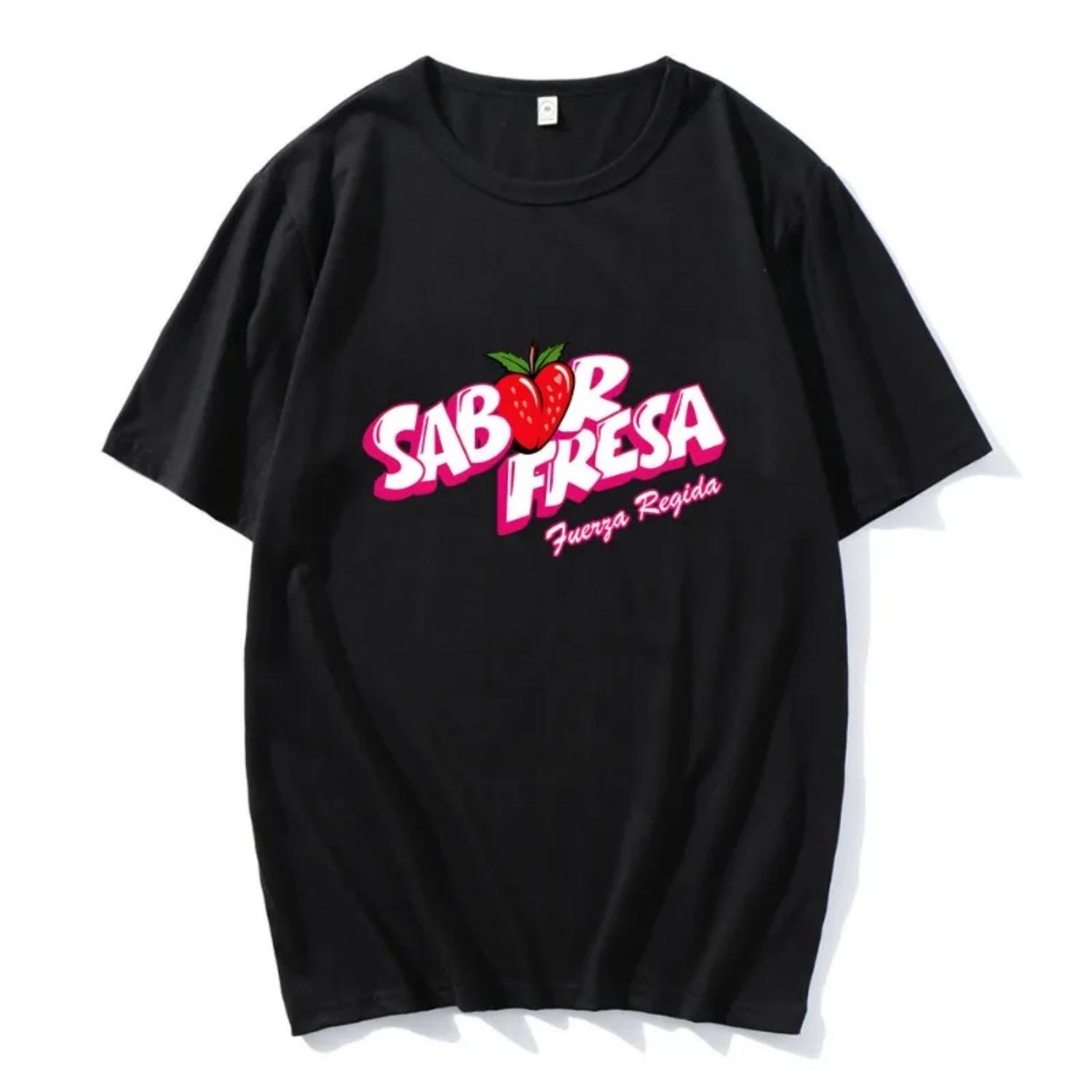 

Fuerza Regida Band T-shirt Cotton Summer T-shirt Street Wear Women s T-shirt Cartoon Pattern Street Fashion Printed T-shirt S чёрный