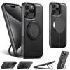 iPhone17/Samsung S25 Lederhülle mit magnetischem 360° drehbarem Ständer und kabelloser Ladekompatibilität