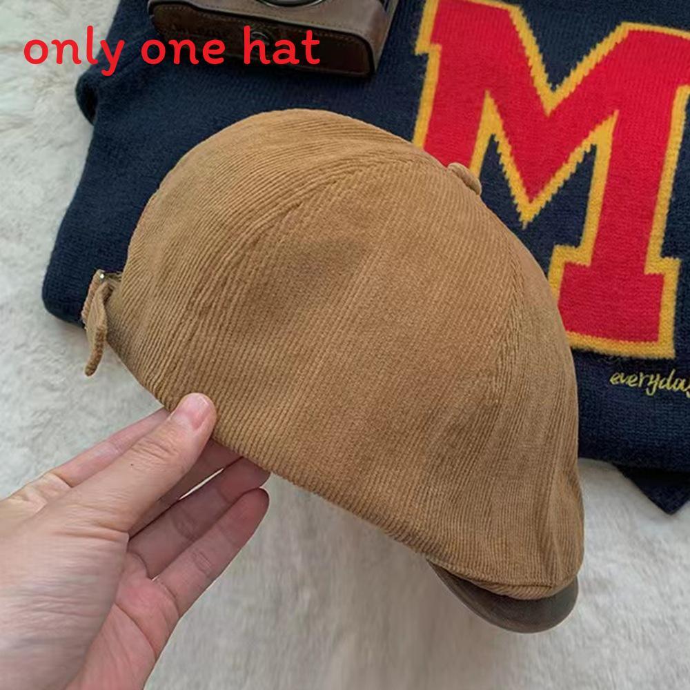 Corduroy Beret Hat For Women Autumn Winter With Breathable Warmth And Sun Protection