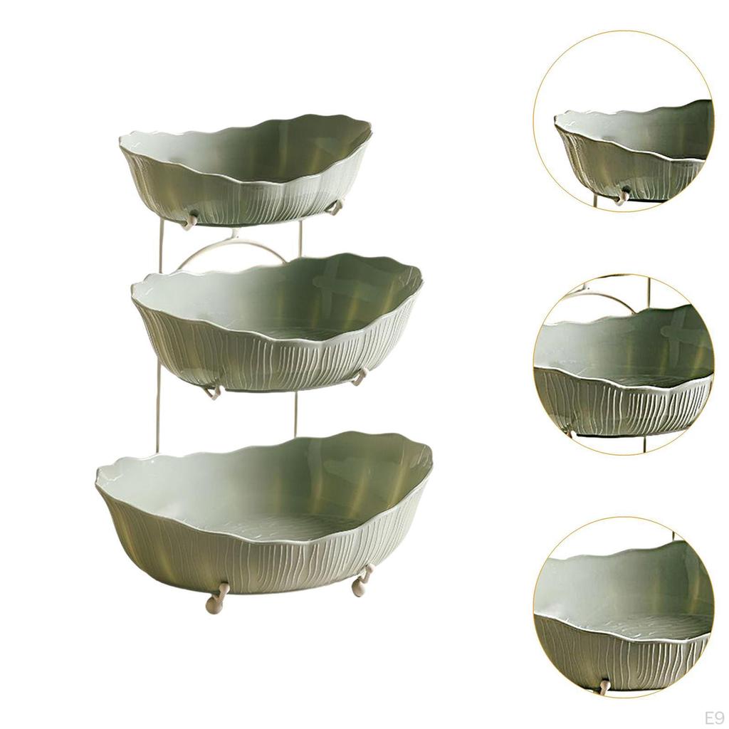 Tiered Fruit Bowl Basket Display Stand Dessert Cupcake Plate Platter Bread Vegetable Holder Serving