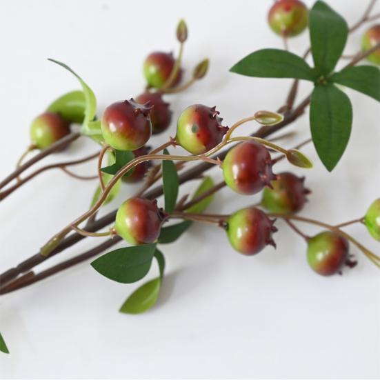 Künstliche Granatapfelbeeren Zweige Falsche Fruchtbeeren Picks mit Blättern für Heim-Blumenarrangements