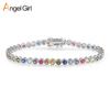 3mm Colorful Copper Zircon Tennis Bracelet - European & American Style, Hot Fashion Trend