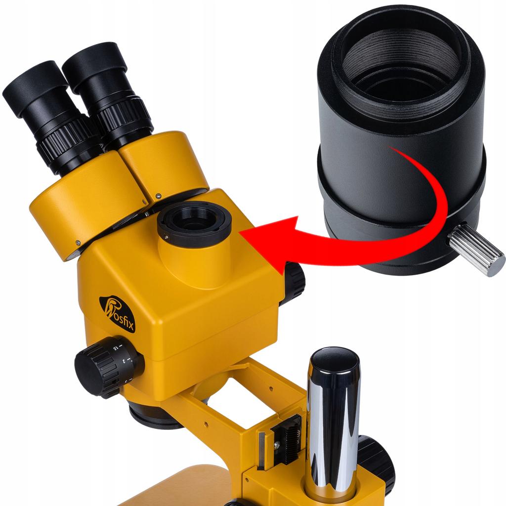 Rosfix Mikroskop Trinokularowy 7–45x Z Kamerą USB 5MP – Zestaw Do Inspekcji Elektroniki | Soczewka Barlow 0.5x | Oświetlacz LED 56x