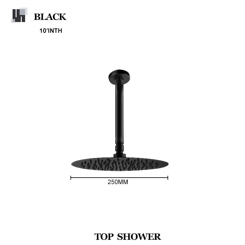 High Quality Brushed Gold 10 Inch Stainless Steel Rainfall Shower Head Bathroom Square Round Showerhead Arm Accessory G1/2