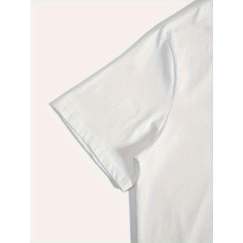 European Sizes Men's White Cotton T-Shirt with Purple Drip Print & DRIP Text - Casual Streetwear Short Sleeve Tee