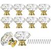 Crystal Drawer Knob - AIMOONSA - Diameter 30 Mm - Pack of 10 - Yellow