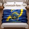 Fenerbahçe FC Printed Flannel Blanket Custom Name Text Soft Warm Throw For Bedroom Holiday Gift