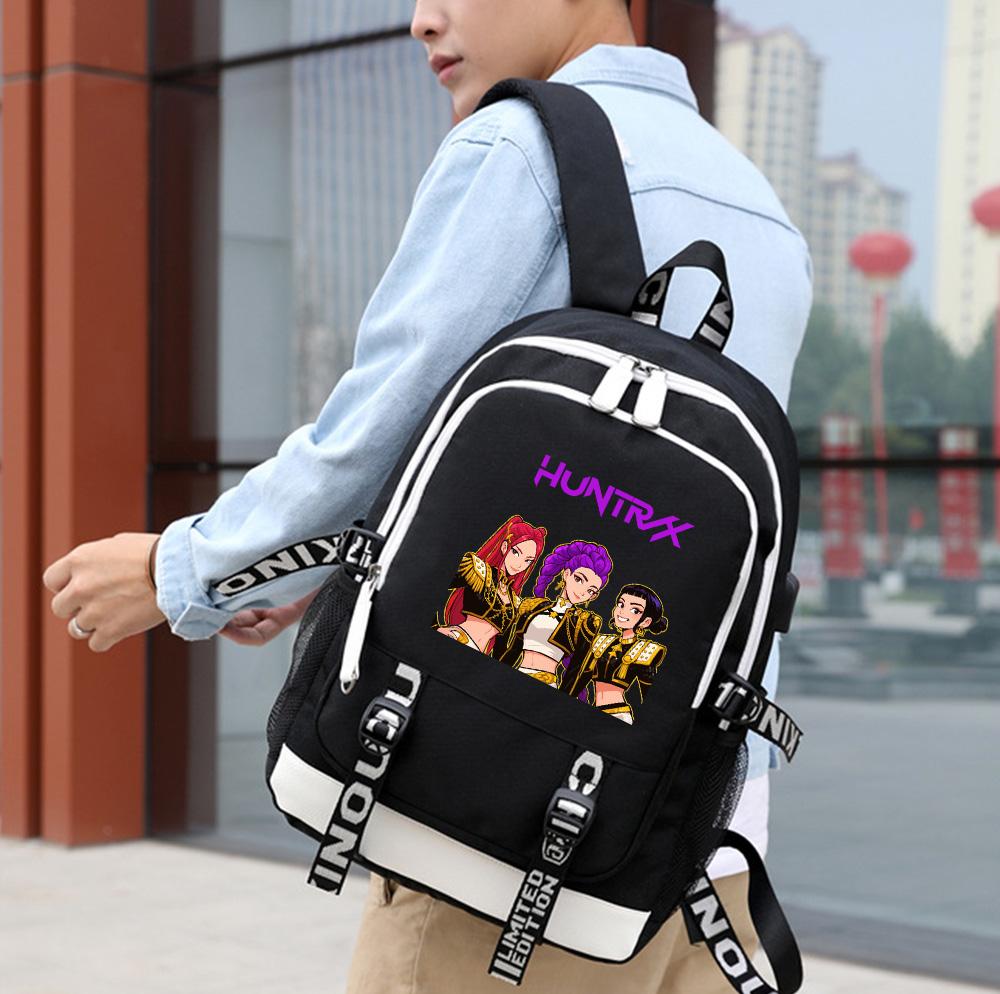 Zaino K-Pop Demon Hunters Stampato Grande Capacità per Studente Adolescente Ragazza Ragazzo Borsa da Scuola Borsa da Libro Regalo per Bambino Donna Impermeabile Borsa da Viaggio Mochila