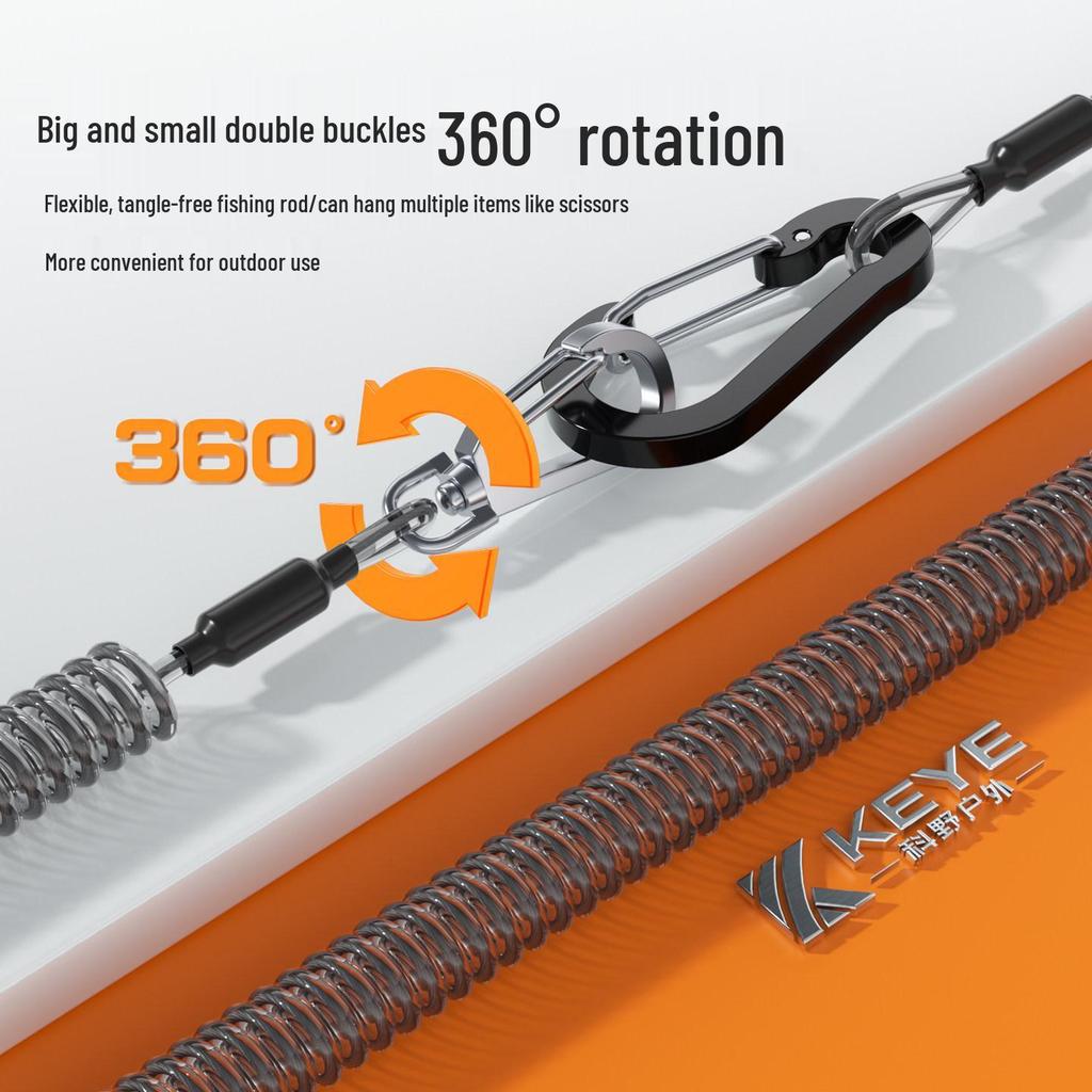 Keye Retractable Fishing Lanyard - Anti-Lost & Anti-Detachment Pull Rope Keychain