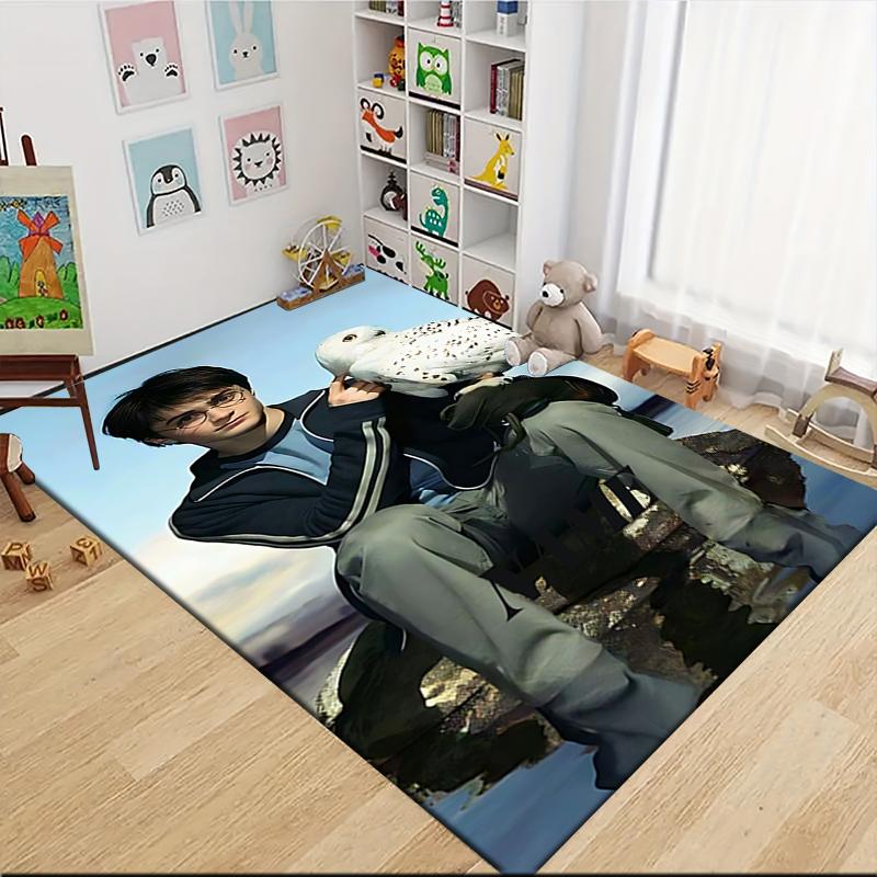 Custom Name Witchcraft Magic Hogwarts Crest Carpet Rug Customizable Soft Washable Anti-Slip Home Living Room Sofa Mats Personalized Rug. 090983
