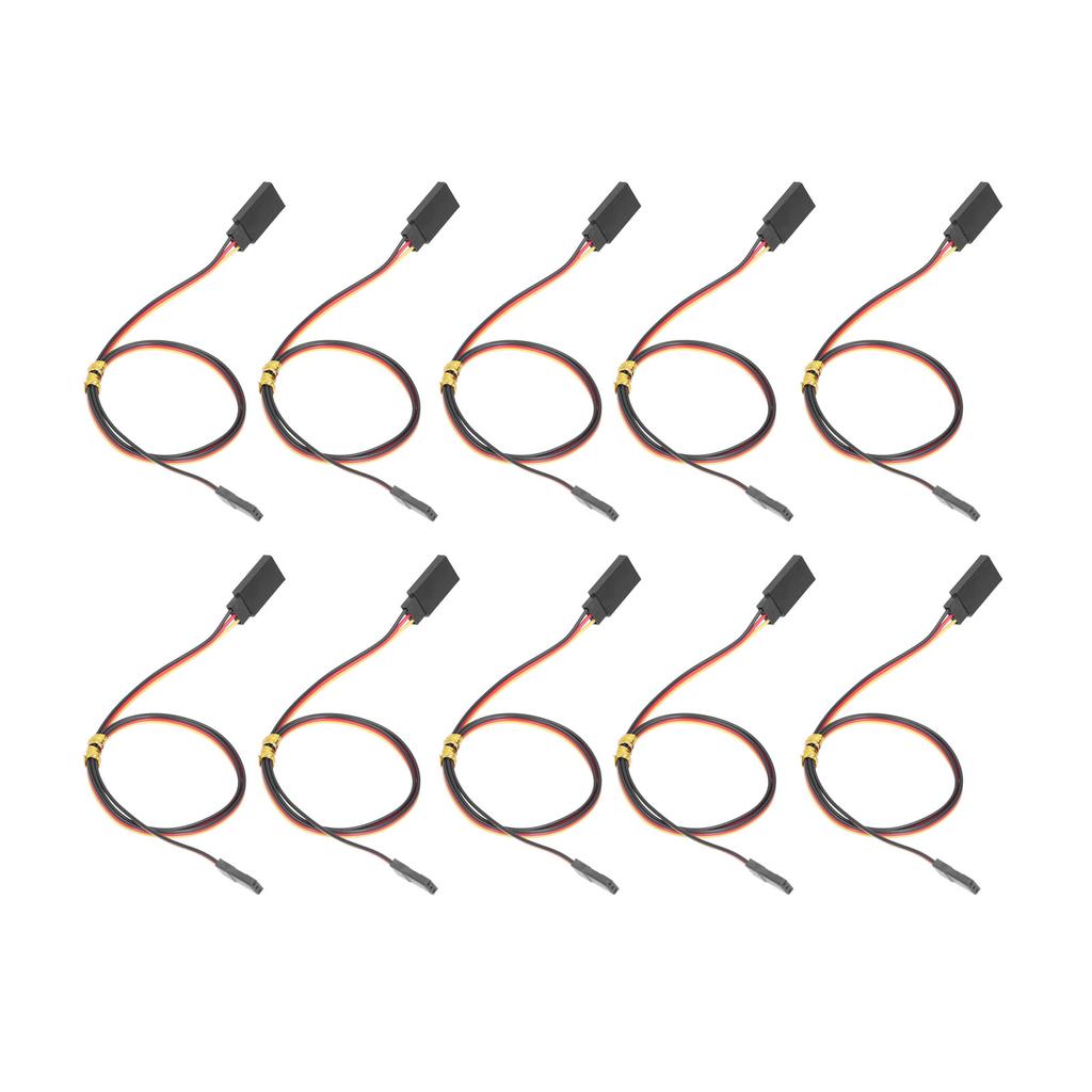 10Pcs Servo Extension Cord Cable 458mm 3Pin Sturdy Durable Wide Application Servo Extension   Wire Cable