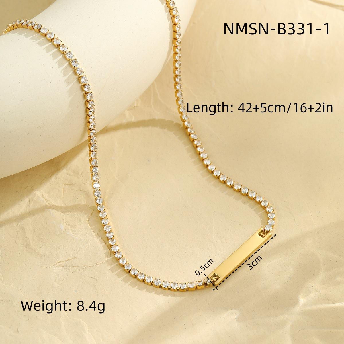 GEMCHIC Women s DIY Laser Engraving Stainless Steel Necklace with Rhinestones 18K Gold Plated Pendant