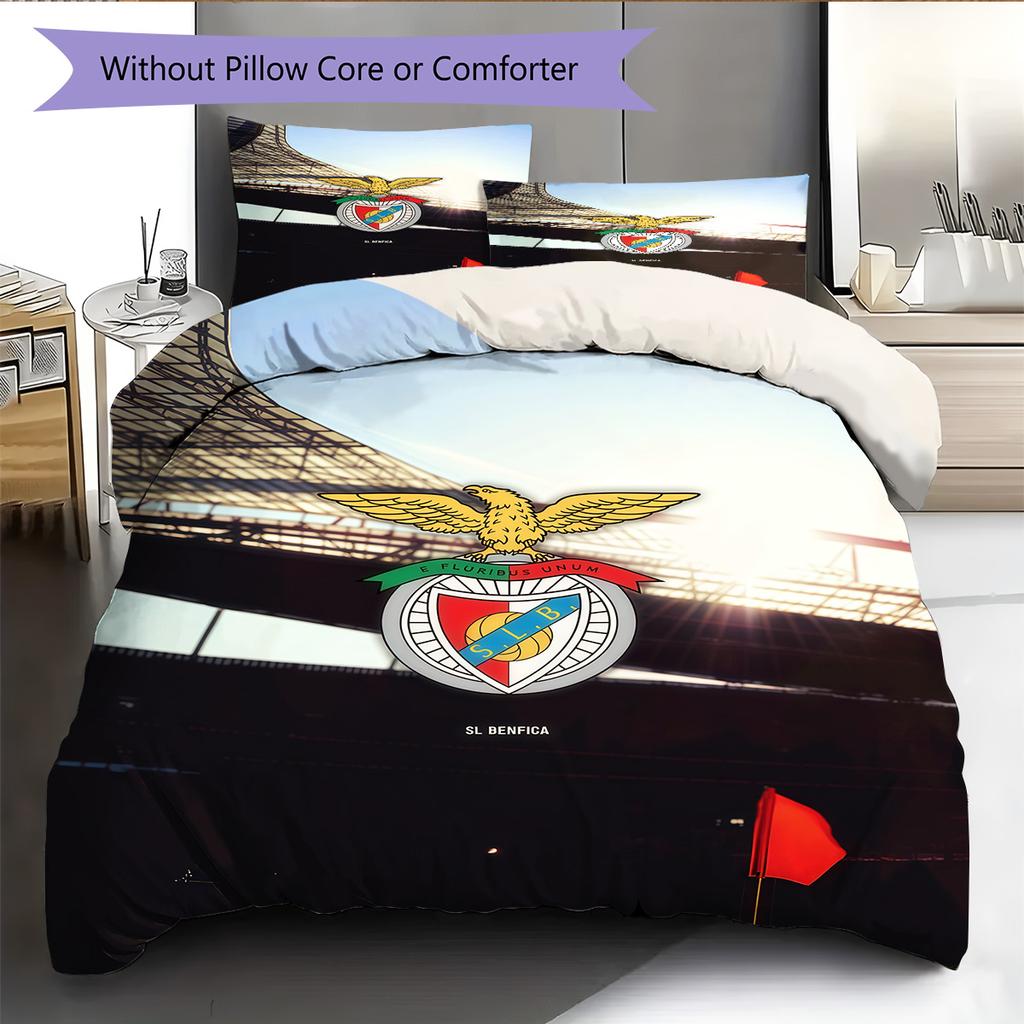Benfica CLUB Bedding Quilt Set Quilt Cover Pillowcase Home Decoration Birthday Gift (1 * Duvet Cover + 2 * Pillowcase, Without Core)