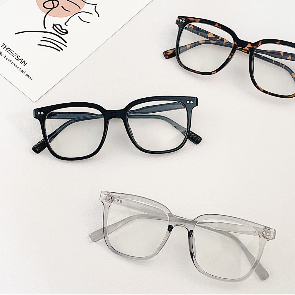 Glasses B319 Square Rivet Retro Solid Color Frame Student Temperament Flat Mirror
