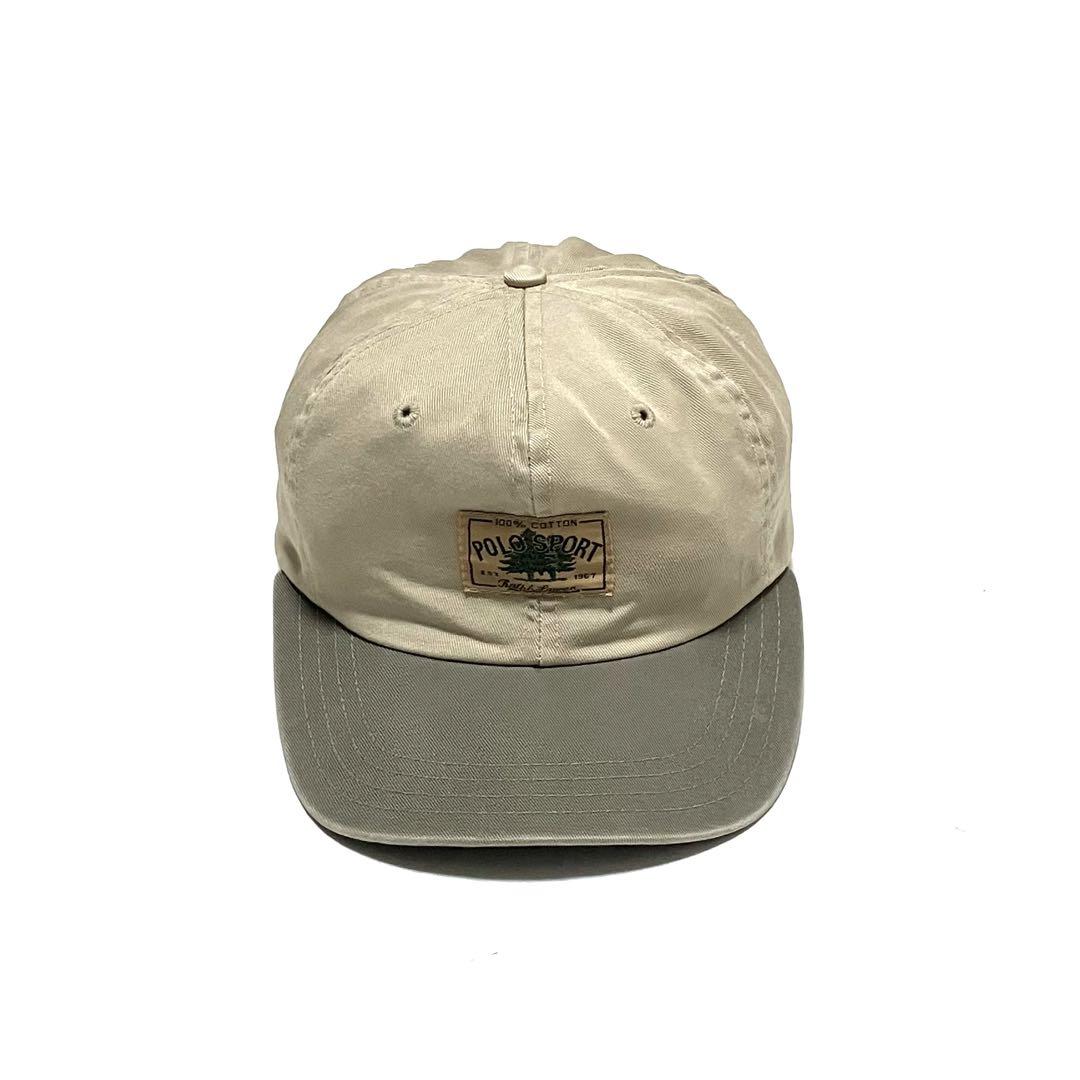 

[USED] Made in the USA by Polo Ralph Lauren, two-tone cotton cap, 90s, tree pattern