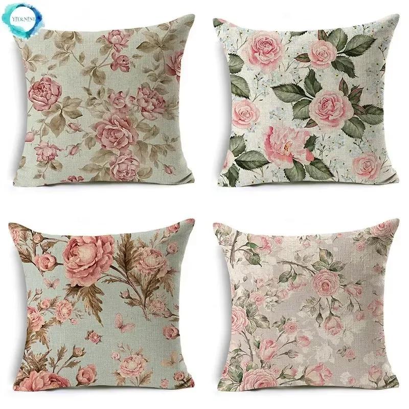 Monika Chen Unisex Black Rose Pillowcase, Home Sofa Cushion Cushion Cover, Office Seat Pillow Cushion Home Decoration