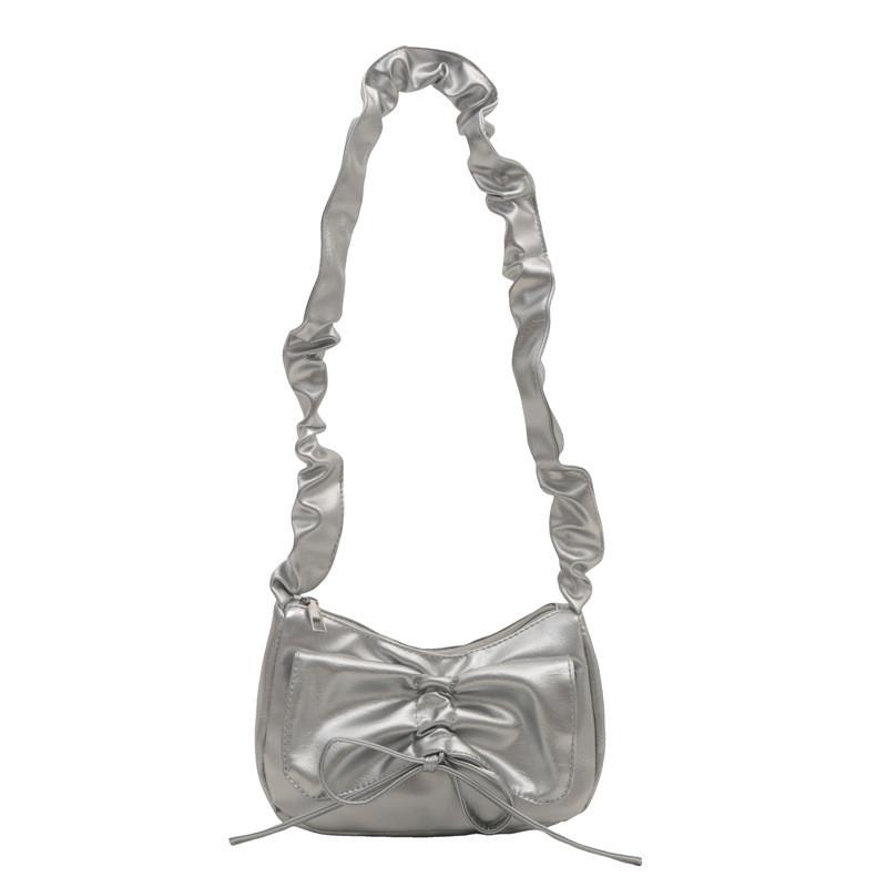 Chic And Fashionable Pleated Moon Bag For Women With Soft Pu Material In Various Shades