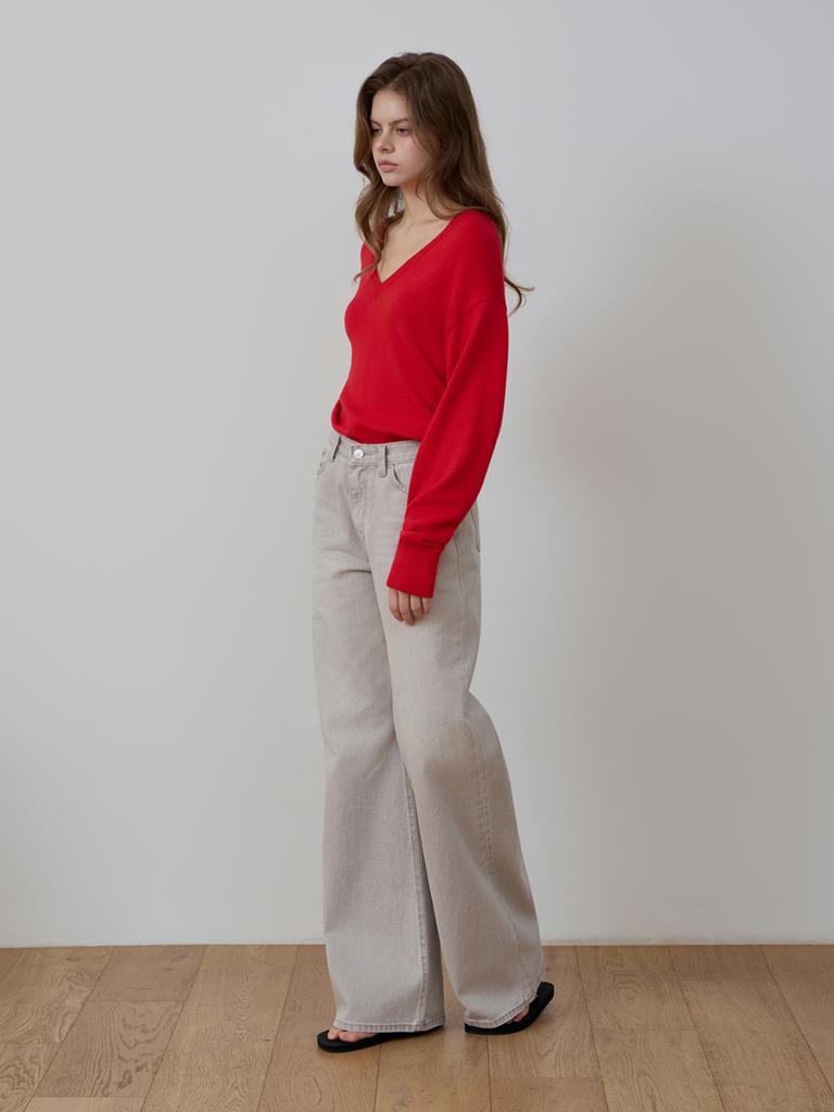 Kkomma Cmj13 Soft Beige Wide Straight Pants