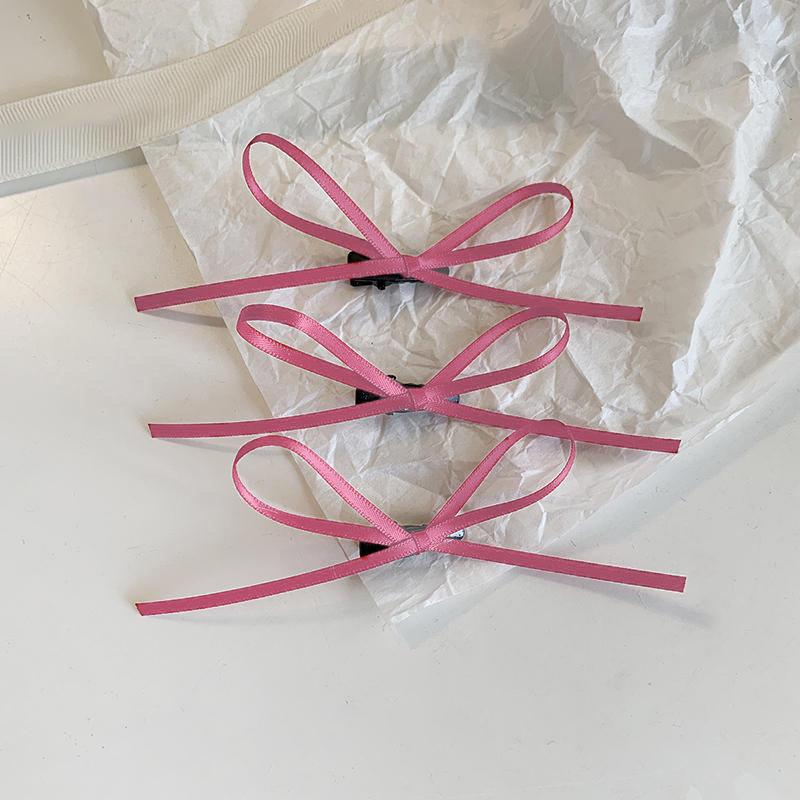 3Pcs Sweet Thin Silk Ribbon Bowknot Hair Clips  Cute Barrettes For Women Girls Colorful Lace Hair Clip Hair Accessories