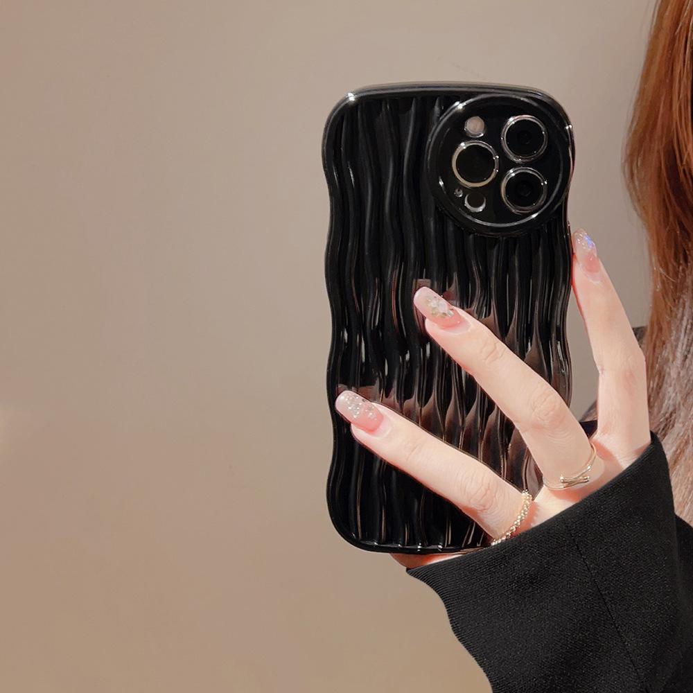 Wavy Water Pattern 12 Suitable for 14promax IPhone Case Iphone13 Anti Fall XS Soft Shell 8p Solid Color 11