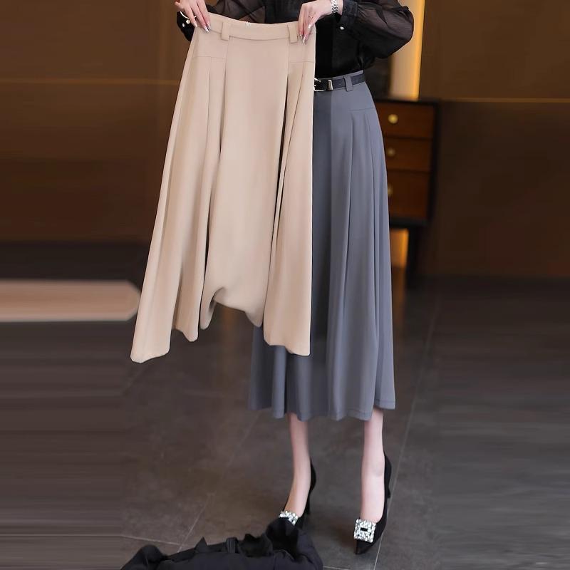 

Женская юбка миди А-силуэта весна/лето 2025: Драпированный, Приталенный, Плиссированный Модный Ботфорт XL (115-125 jin) абрикосовый