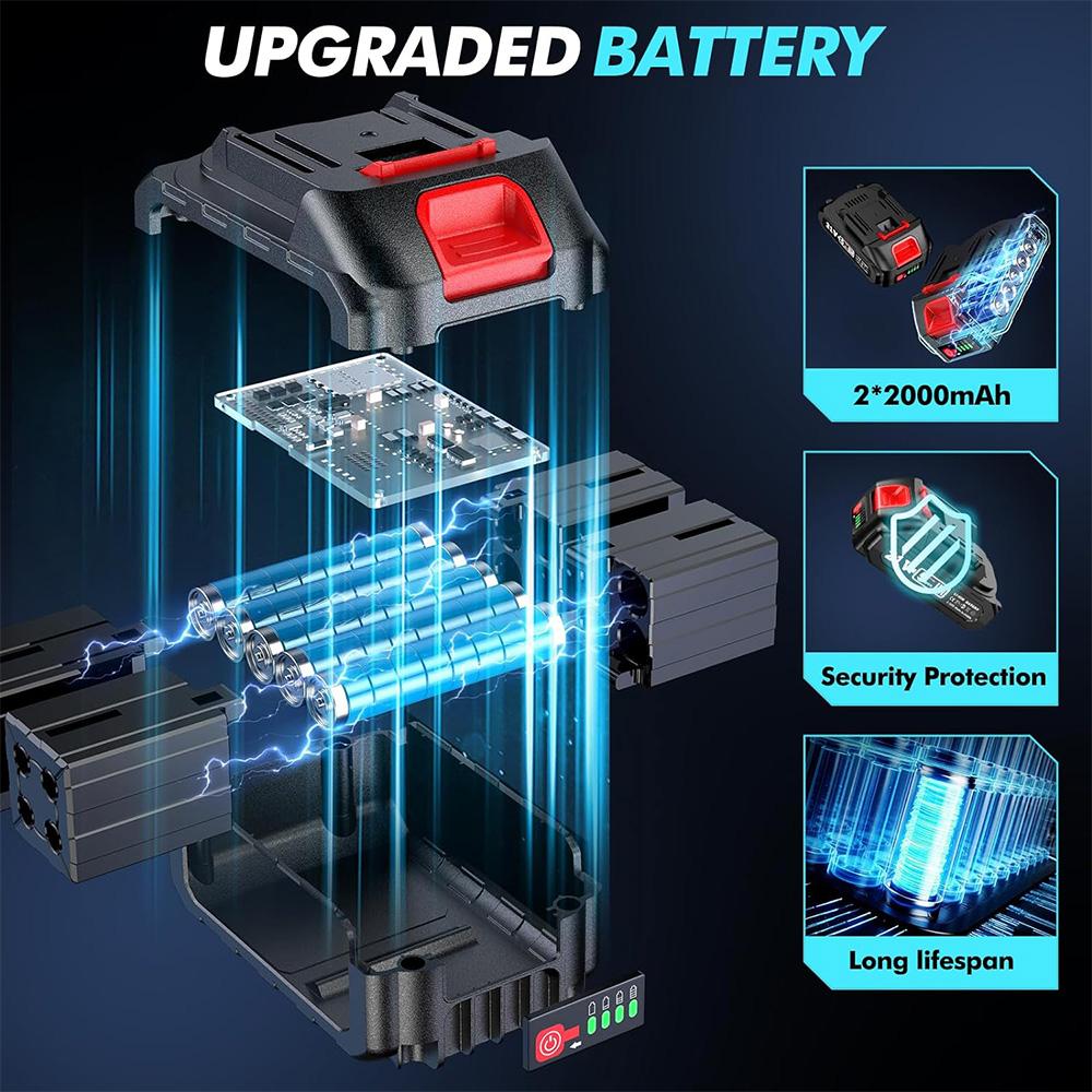 Seesii 6-Zoll Akku-Mini-Kettensäge Elektrische Kettensäge Baumstammtrimmen Holzschneiden für Makita 18V Akku-Pin
