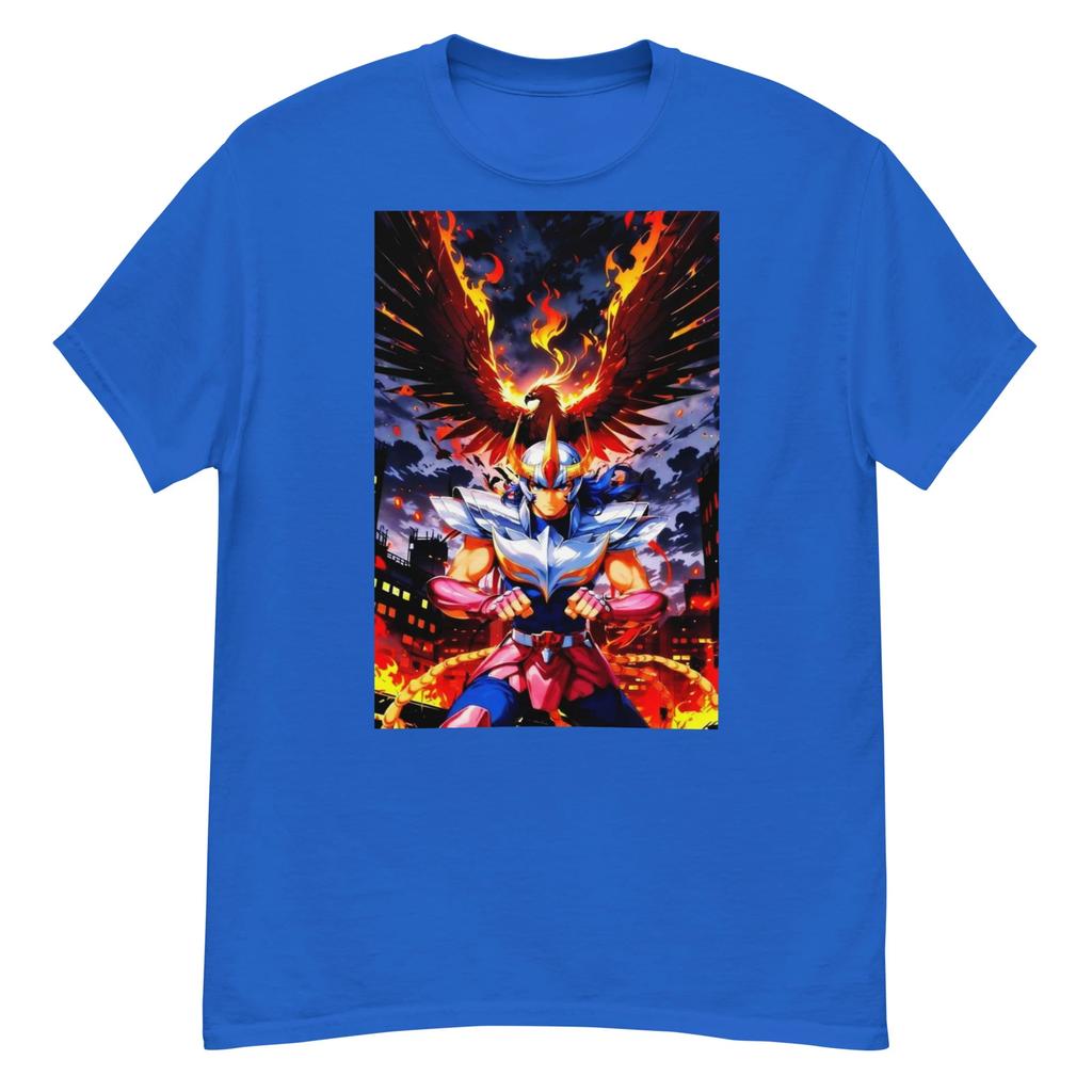 Koszulka Saint Seiya z Phoenix Ikki, Koszulka Anime, Koszulka z grubą bawełną, Phoenix Ikki
