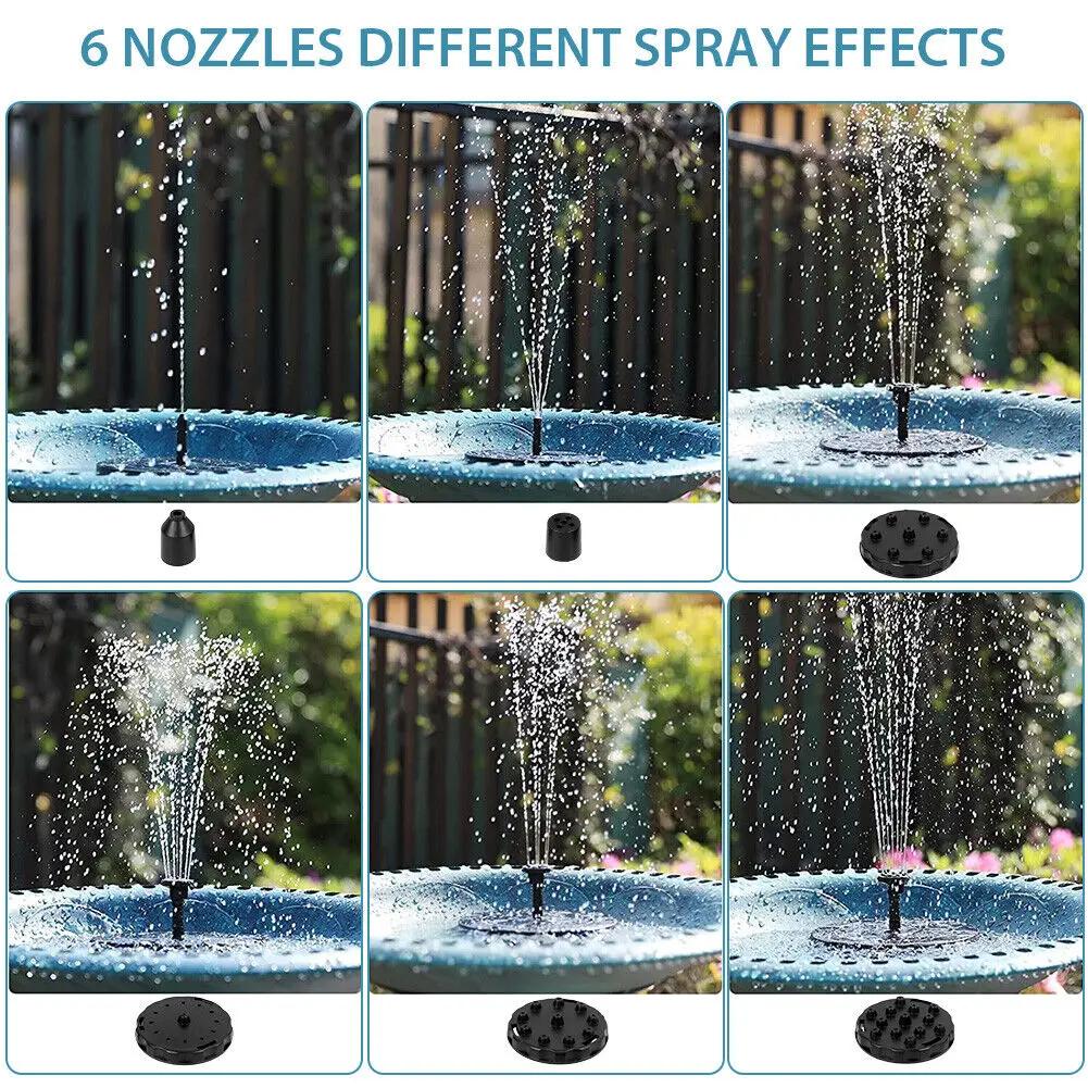 5W-1.2W Solar Springbrunnenpumpe 220L/H Solar Springbrunnen Solarpaneel Vogelbad Springbrunnen Außengarten Pool Wasserfontäne für Garten