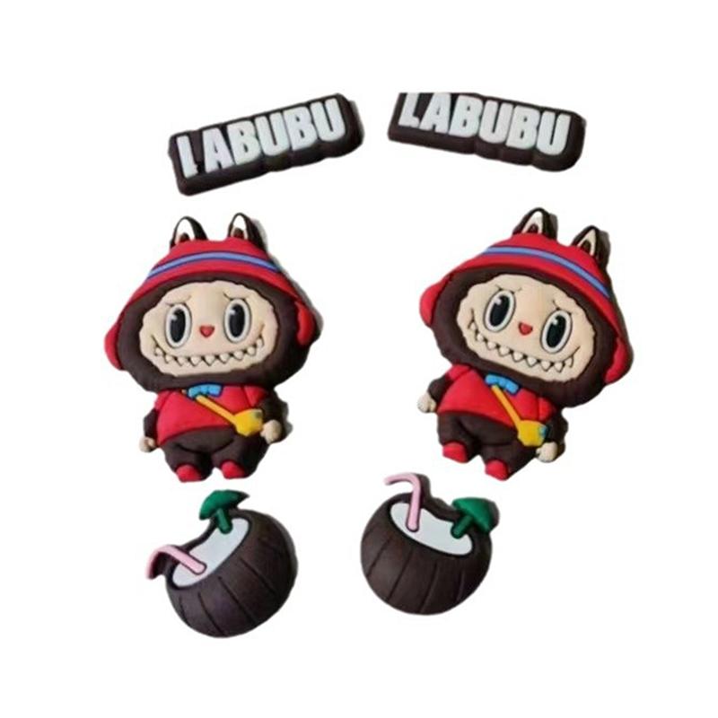 Labubu Charms Tøfler Dekorative DIY-tilbehør Sko Blomst Sandaler Ornamenter Skodekorasjon Skospenne