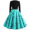 Women's Casual And Fashionable Long Sleeved R-neck Polka DotPrint Dress
