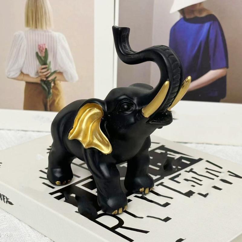 Delicate Elephant Figurine Elegant Resin Technology Perfect Desk Shelf Decoration for Birthday Housewarming