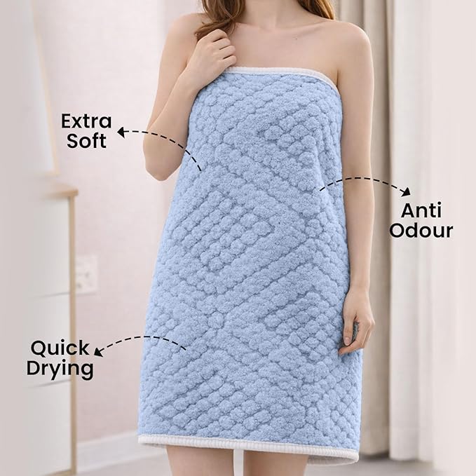 Microfiber Towels for Bath-Jacquard Bath Towel for Men and Women-Soft Coral Fleece Towel with Hook 400 GSM Quick