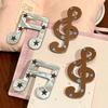 Vintage Y2K Musical Note Hairclip for Women Harajuku Star Print Side Bangs Clip Sweet Cute Girls Hairpin Trendy Hair Accessories