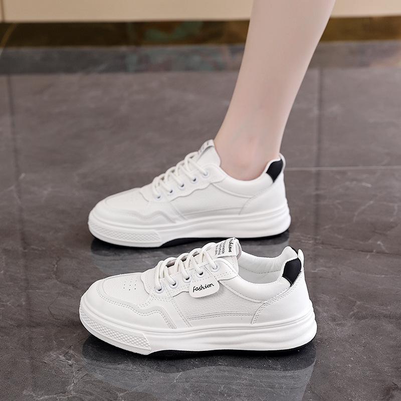 

Customized 2025 autumn white shoes Korean version ins female students height-increasing sports board shoes casual street shooting H6518 35