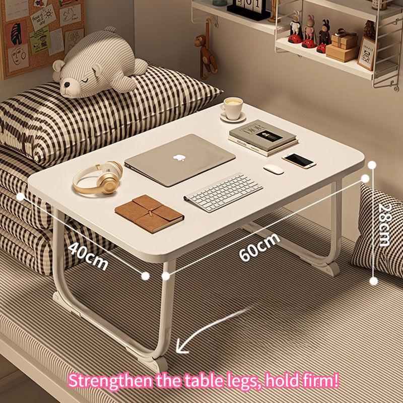 Foldable Bedside Small Table – Bay Window Study Desk, Dormitory Laptop Table, Lazy Person’s Desk for Home & Dorm Use