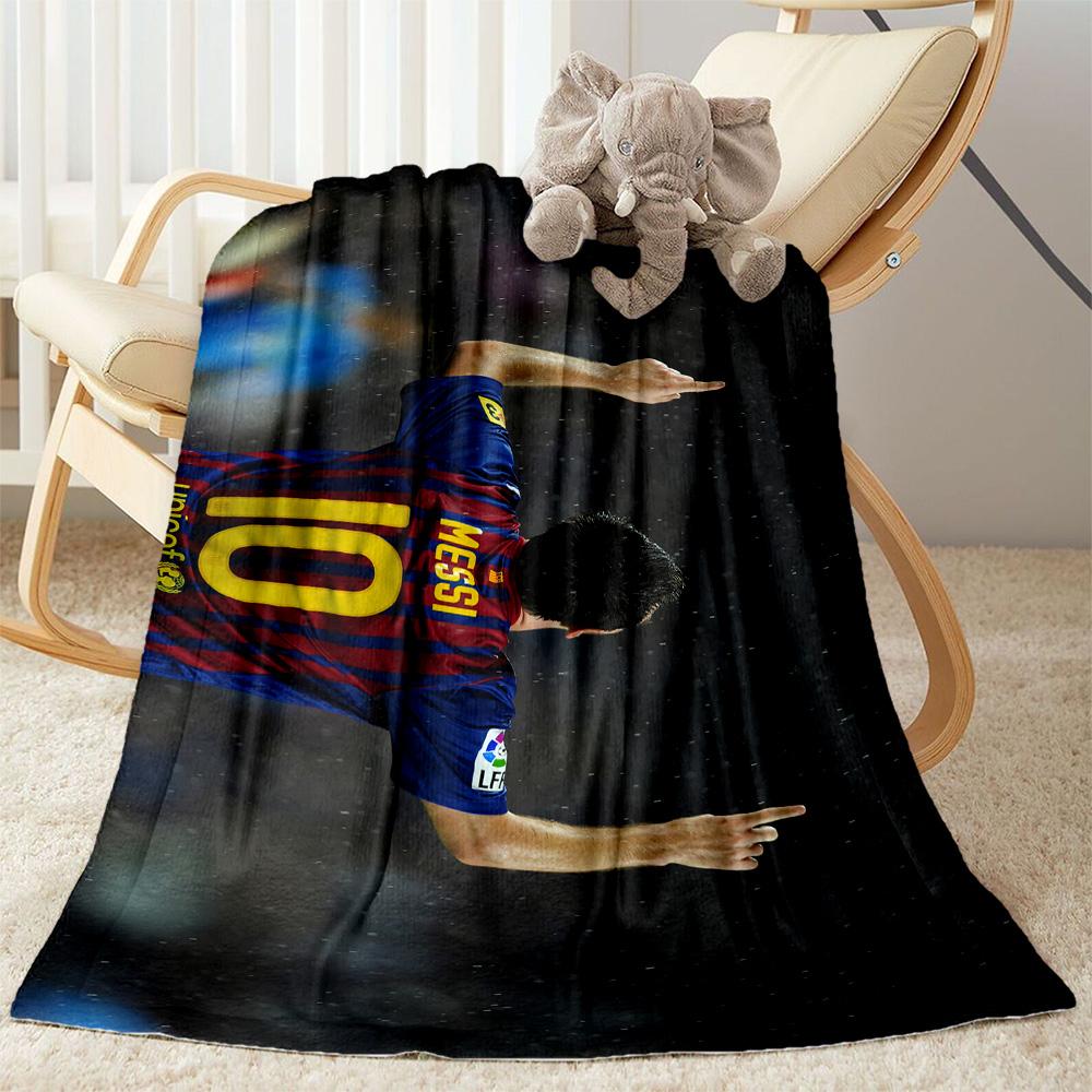 Messi Celebrates Victory Blanket Warmthful Decor Great for Office Chair Picnics Bedding All-Season Use Modern Style