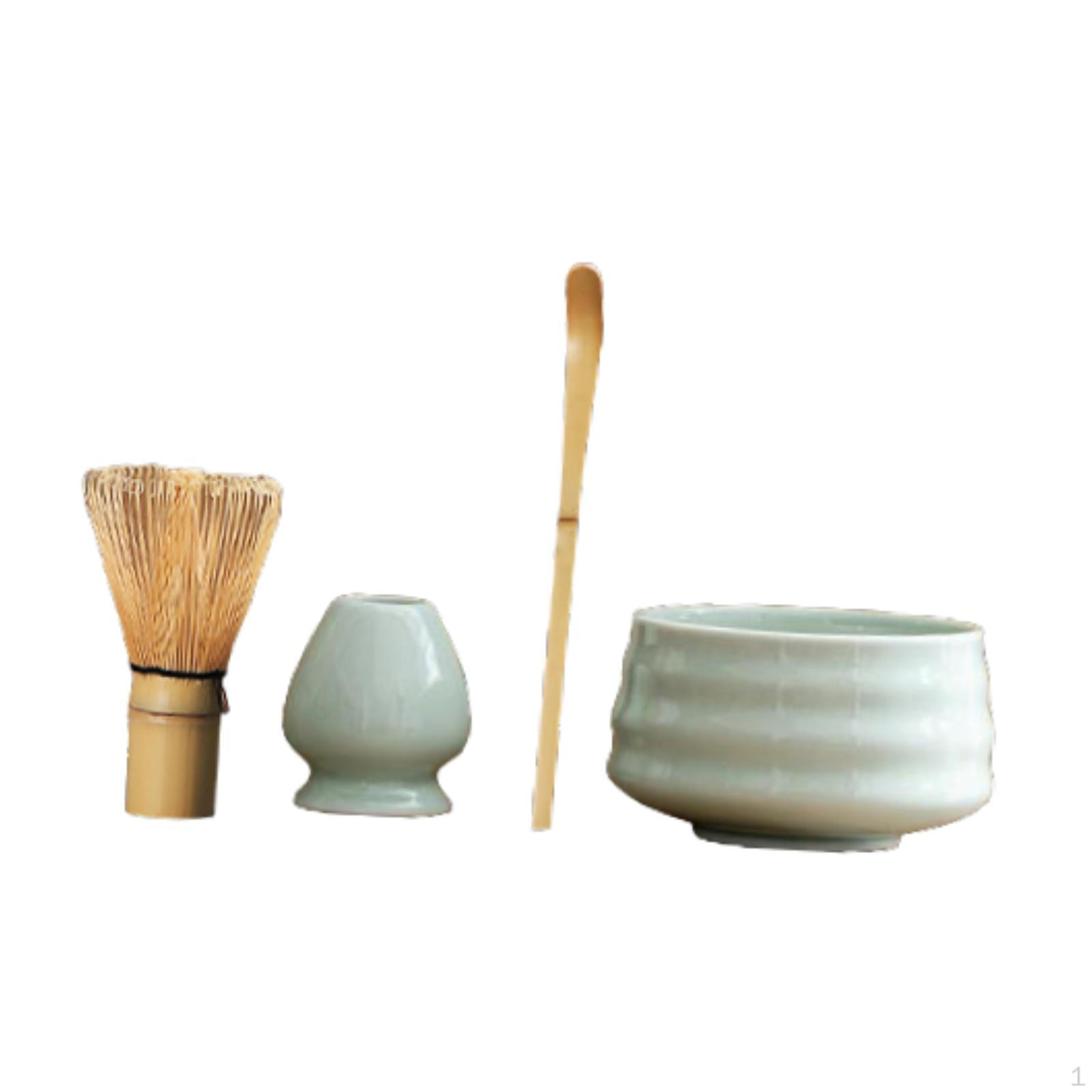 

Японский набор для церемонии матча из 4 предметов, подставка для венчика, керамическая миска из бамбука для cyan blue teacup