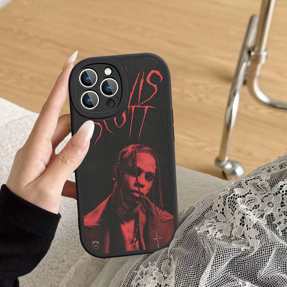 

T-Travis S-ScottS Singer Phone Case For IPhone 16 15 14 13 12 11 Pro Max Plus 16E Soft Leather Cover iphone XS